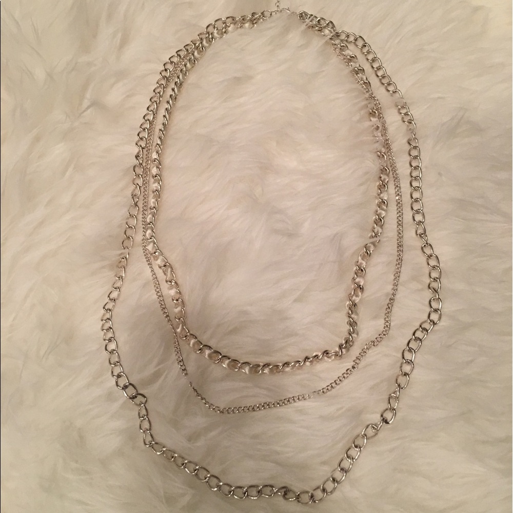 Silver Multi-Strand Chain Necklace