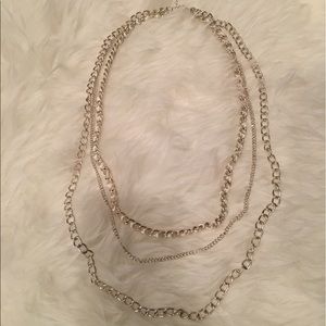 Silver Multi-Strand Chain Necklace