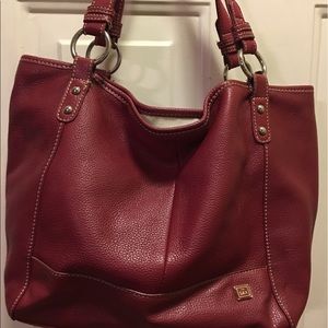 Sak red leather handbag