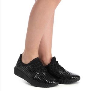 Black Pyramid Studded Sneakers