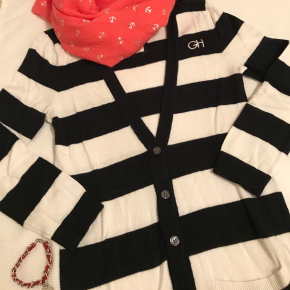 Gilly Hicks 6-button stripes cardigan size XS - Picture 1 of 3