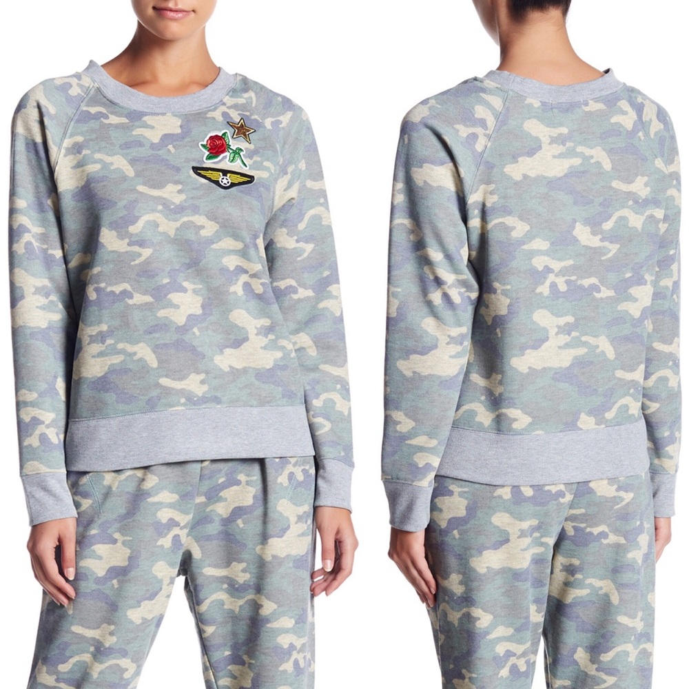 Anthropologie Fleece Army Camouflage Sweater