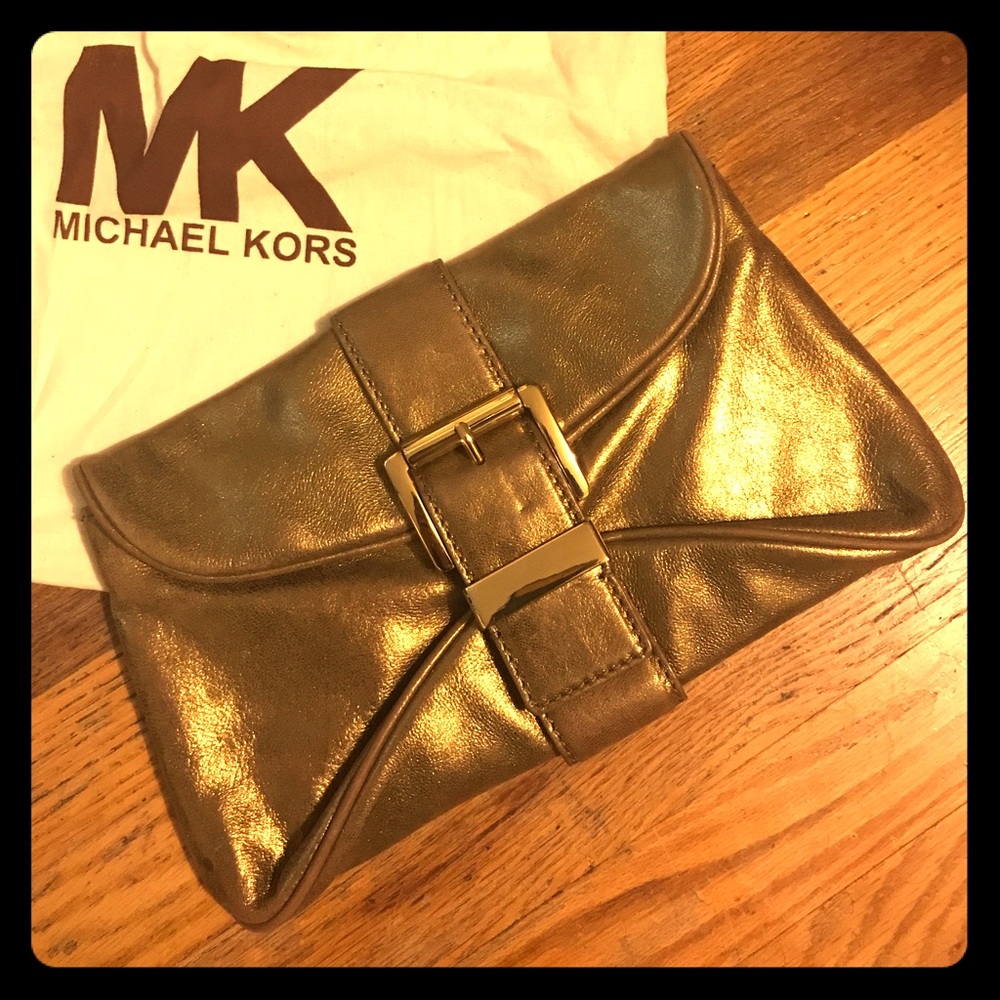 Michael Kors gold clutch