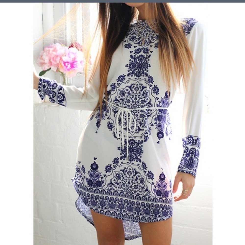 Blue and White dress