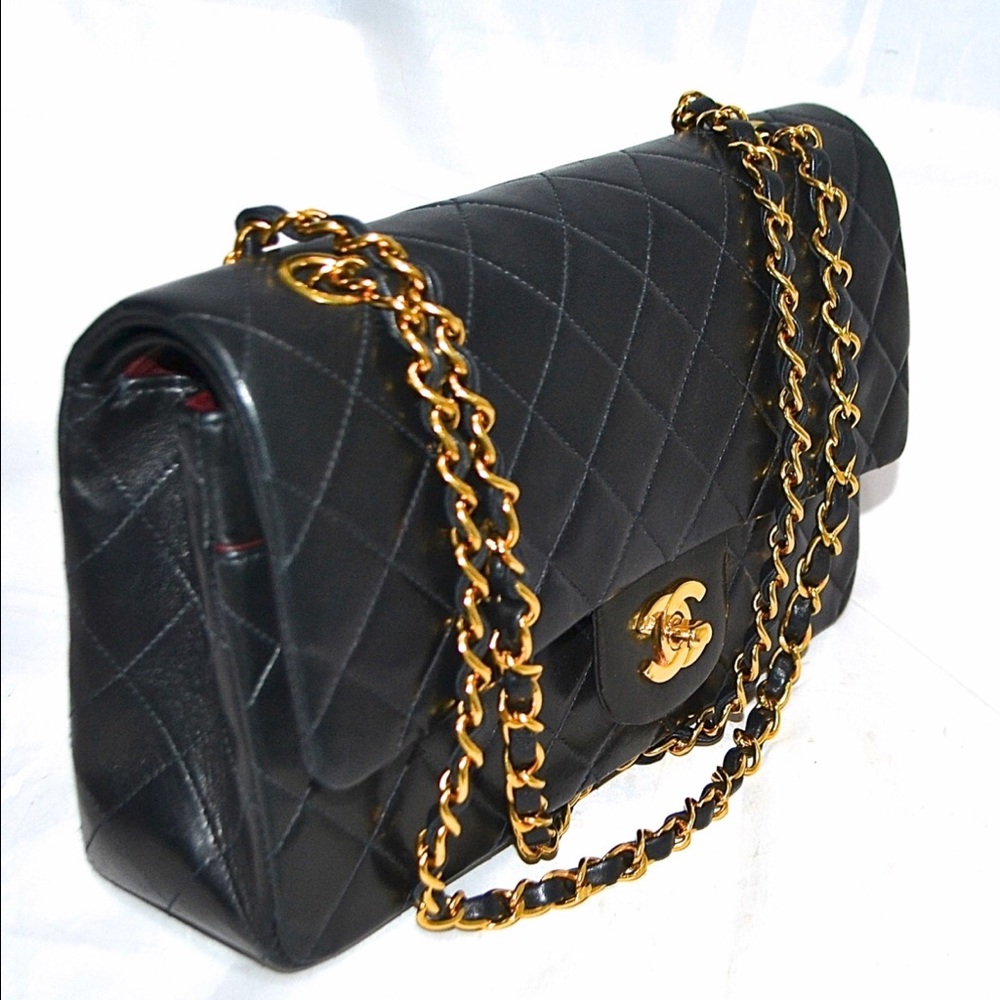 Authentic CHANEL 2.55 Black Lambskin Medium - Picture 2 of 6