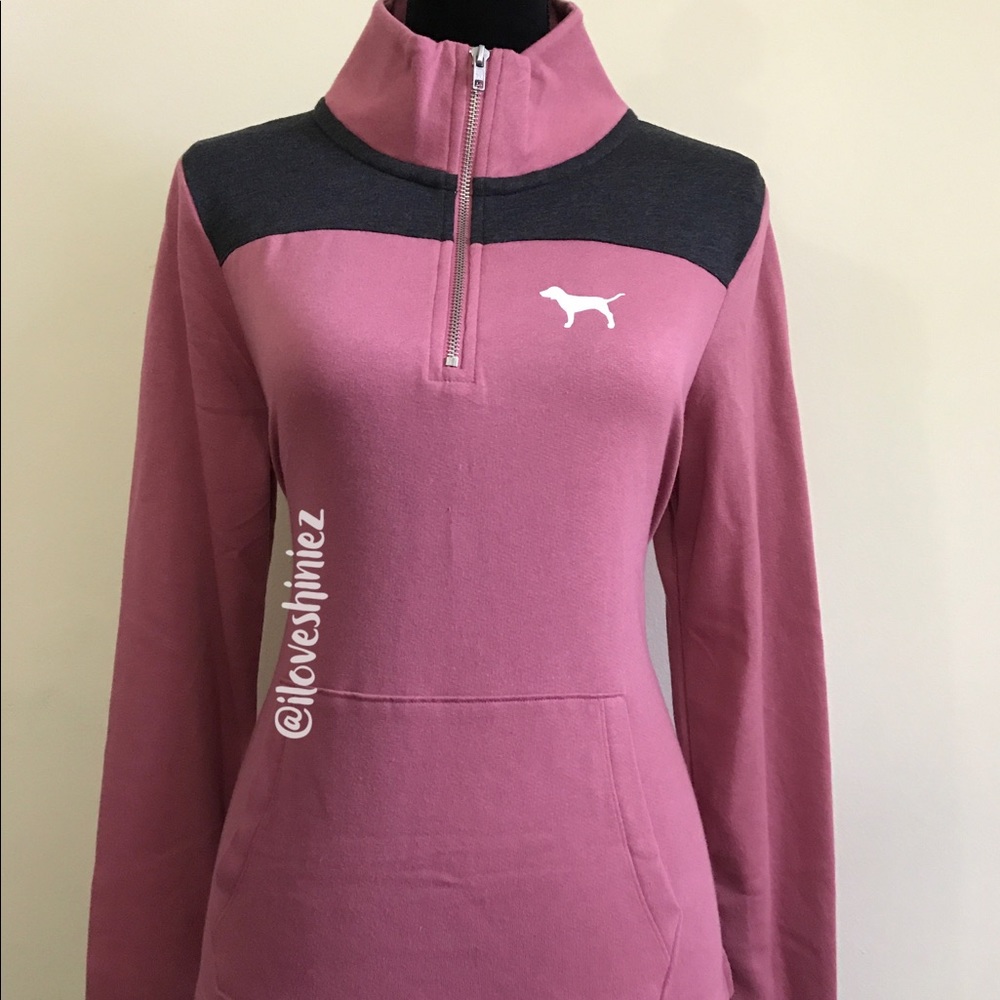•Victoria's Secret PINK• Boyfriend Quarter-Zip M - Picture 3 of 4