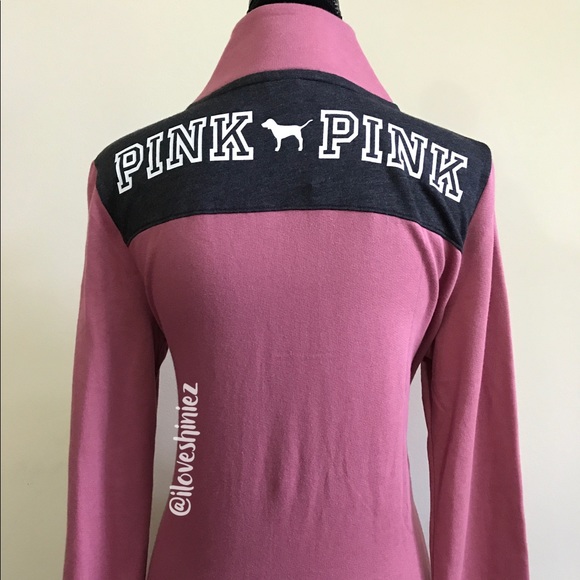 PINK Victoria's Secret Tops - •Victoria's Secret PINK• Boyfriend Quarter-Zip M