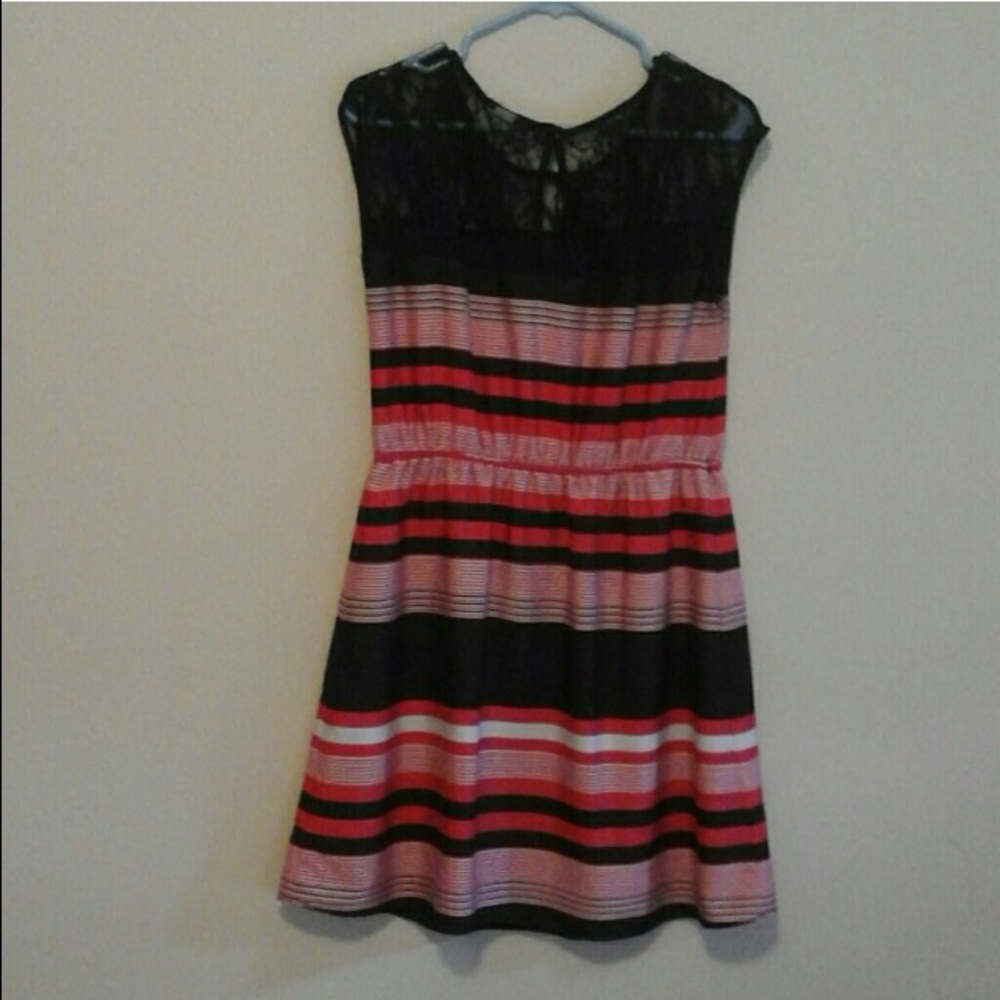 Red & Black Lace Vanity Dress Size Large