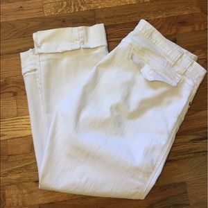 White crop summer jeans