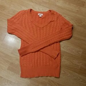 Arizona Jeans Burnt Orange Cable Knit Sweater