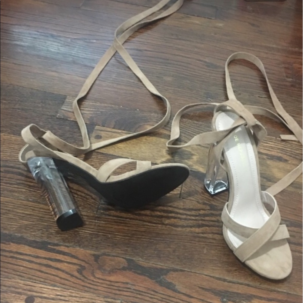 Maci cross over leg high heels new lace over heel