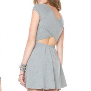Grey crossed back skater dress