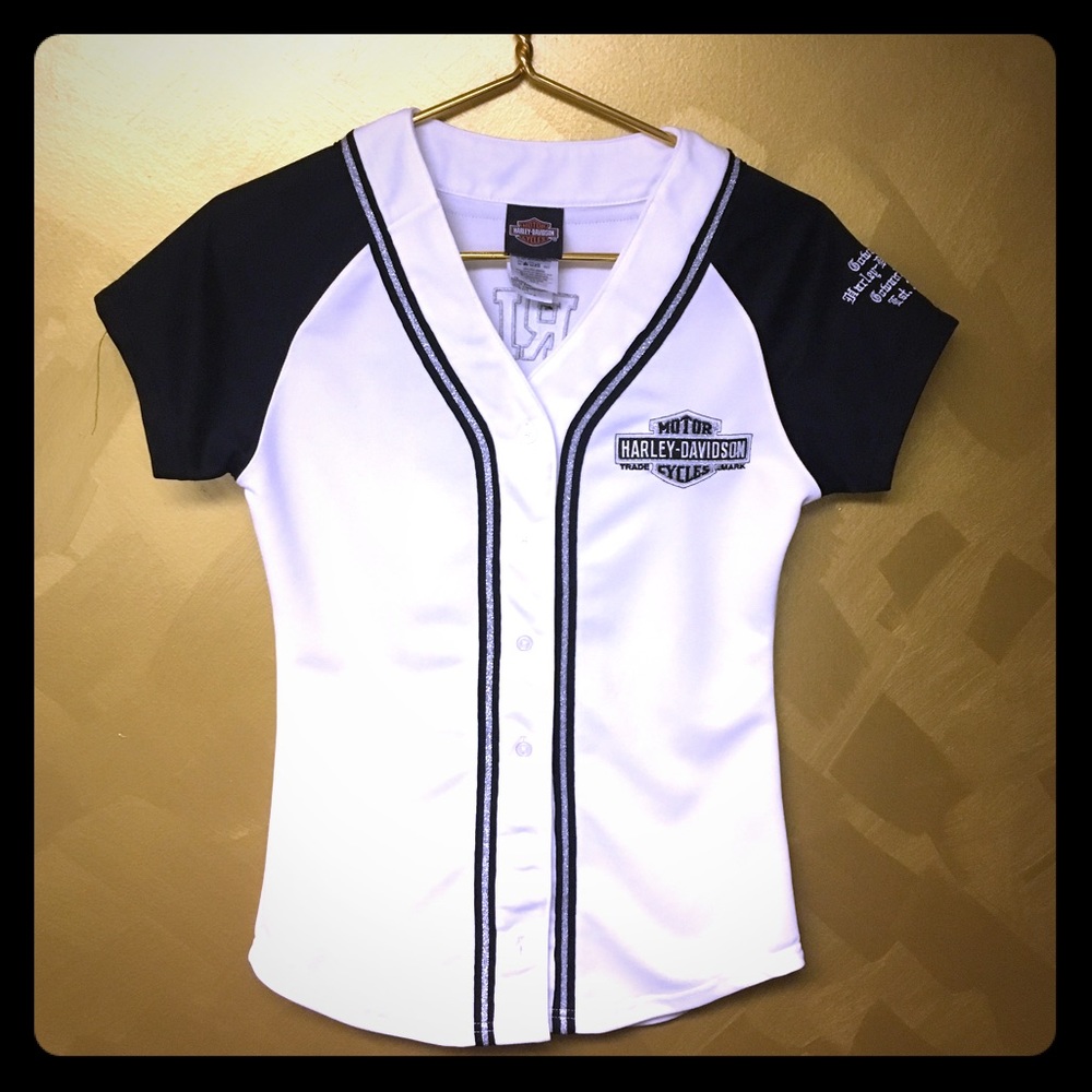 Harley Davidson button up baseball shirt Small