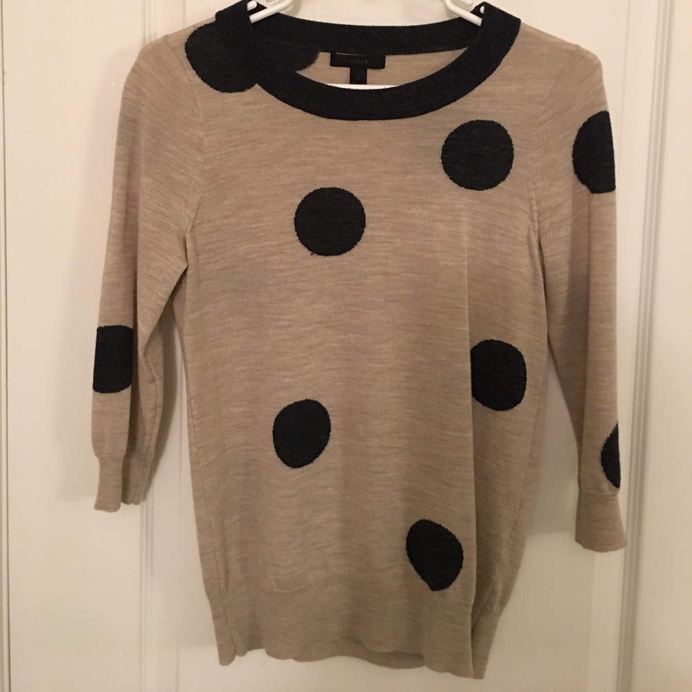 J.Crew polka dot 3/4 sleeve sweater