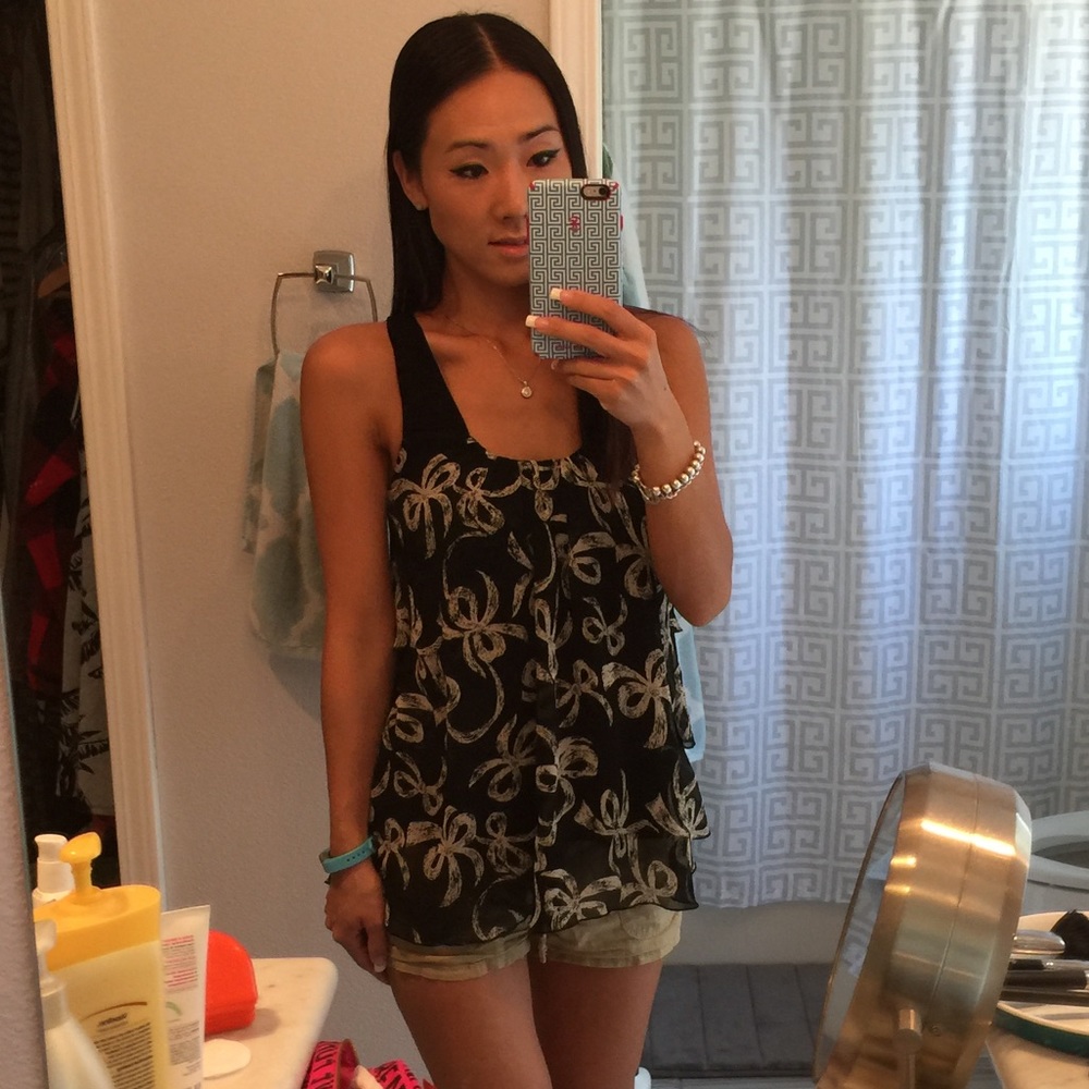 West Kei racerback ribbon tank blouse