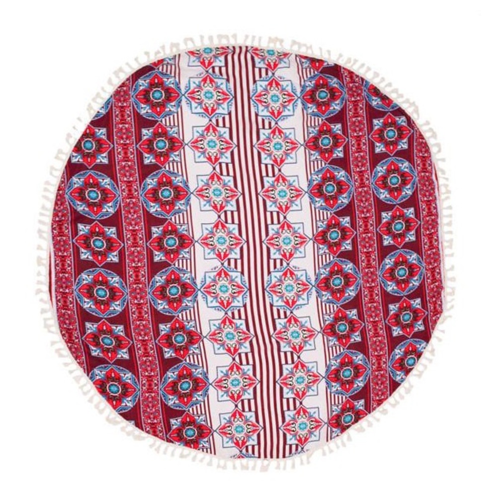 FLORAL MEDALLION ROUND BEACH TOWEL/WRAP