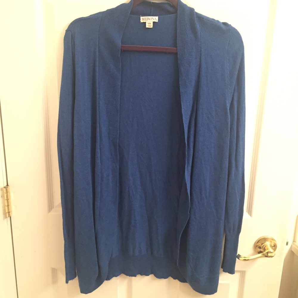 BLUE soft cotton Cardigan