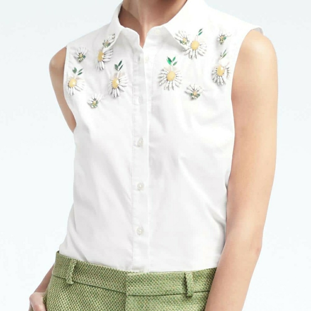 ⚡MOVING SALE! Banana Republic Embellished Shirt