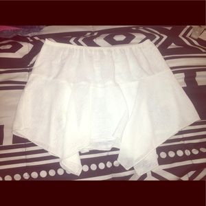 White bathing suit bottom skirt cover