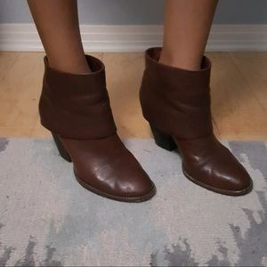 Vince Camuto Fold Over Oxblood Ankle Boots