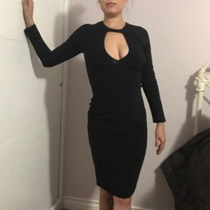 Black Cut Out Midi Dress