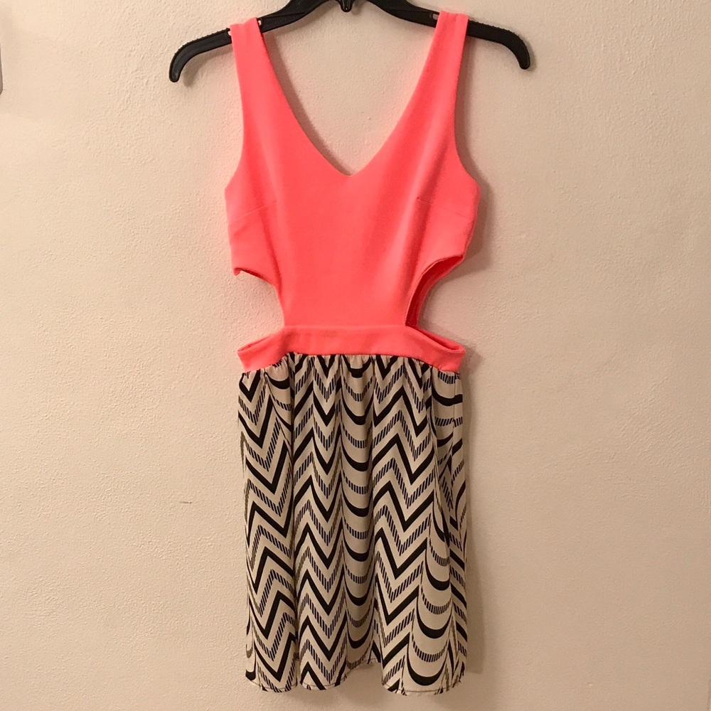 Salmon pink skater dress