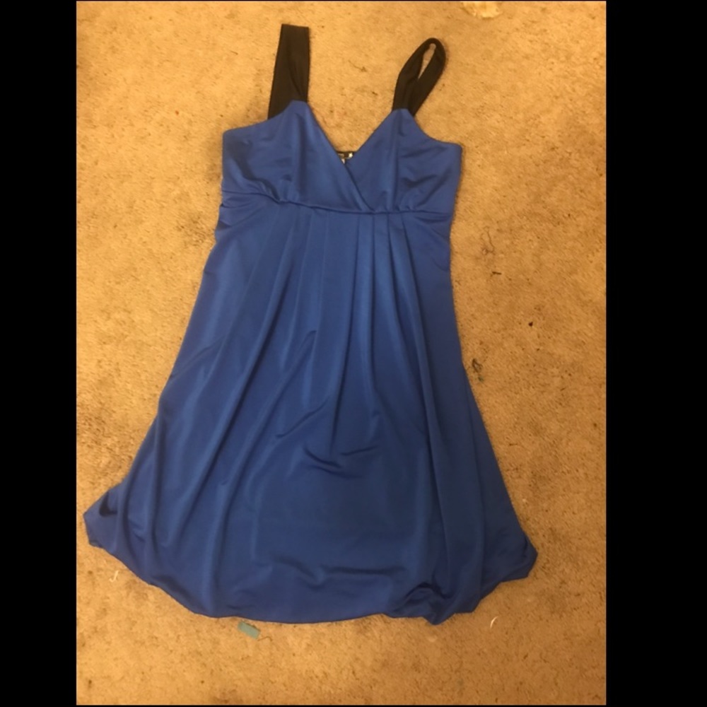 Royal blue bubble mini dress