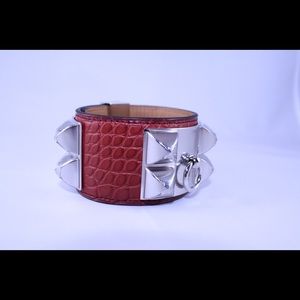 Hermes CDC Bracelet Red Crocodile