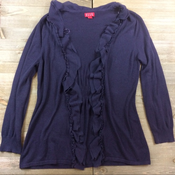 Elle Sweaters - 🐿 ELLE Ruffle Open Front Cardigan