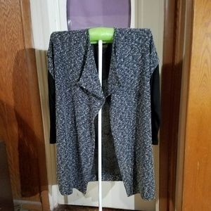 Black and White textured cardigan with Soft Sleeve