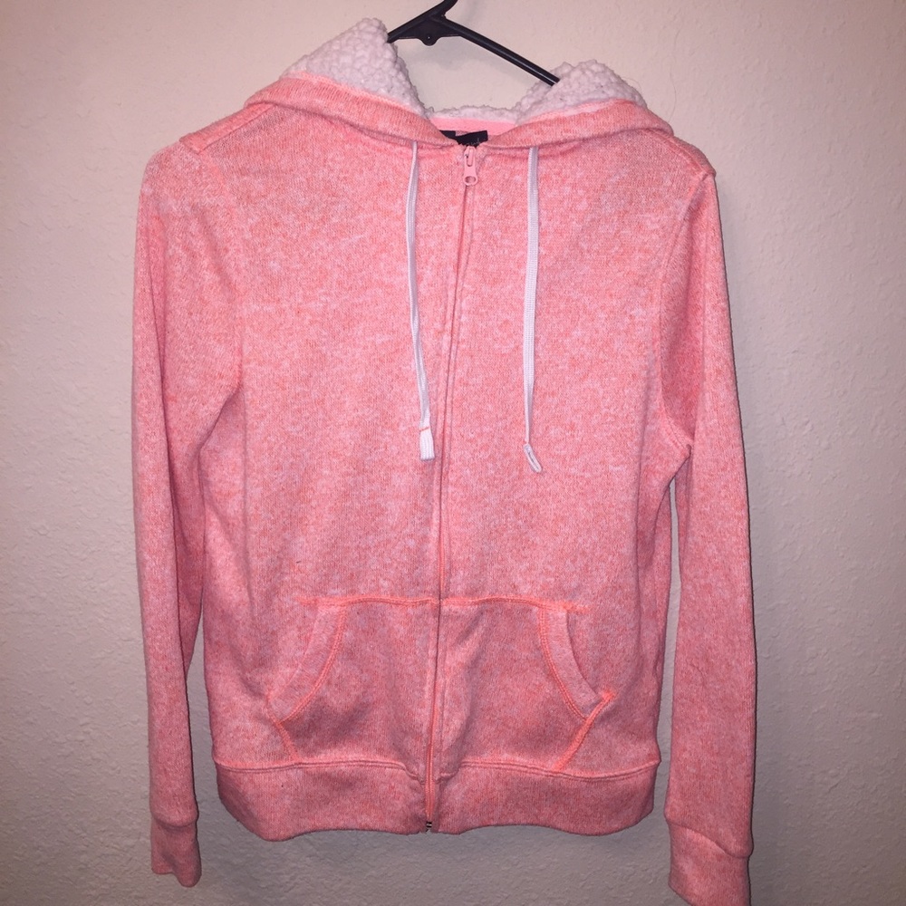 Juniors Pink zip up hoodie