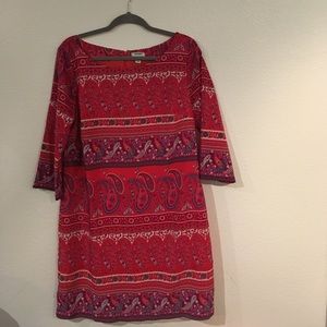3/4 Sleeve paisley comfortable dress