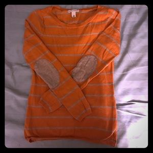Banana Republic orange sweater with elbow pads