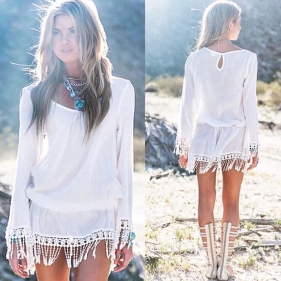 Moon Closet Dresses & Skirts - Free Spirit Fringe Swimsuit Cover Tunic