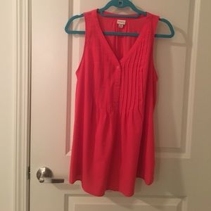 Coral sleeveless blouse