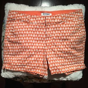 Orange and white sail boat shorts