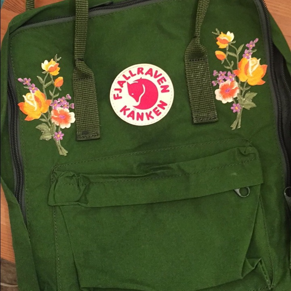 -ON HOLD- Unique Green Kanken Floral Patches!!