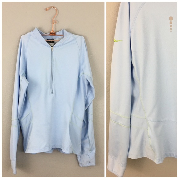 Nike Tops - Nike Sphere Dry Scuba Style Light Blue Zip Up