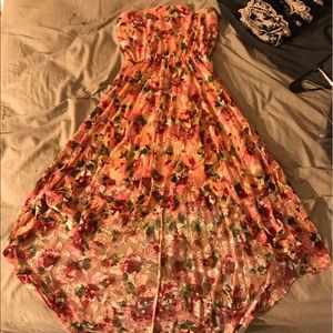 High-low Strapless dress