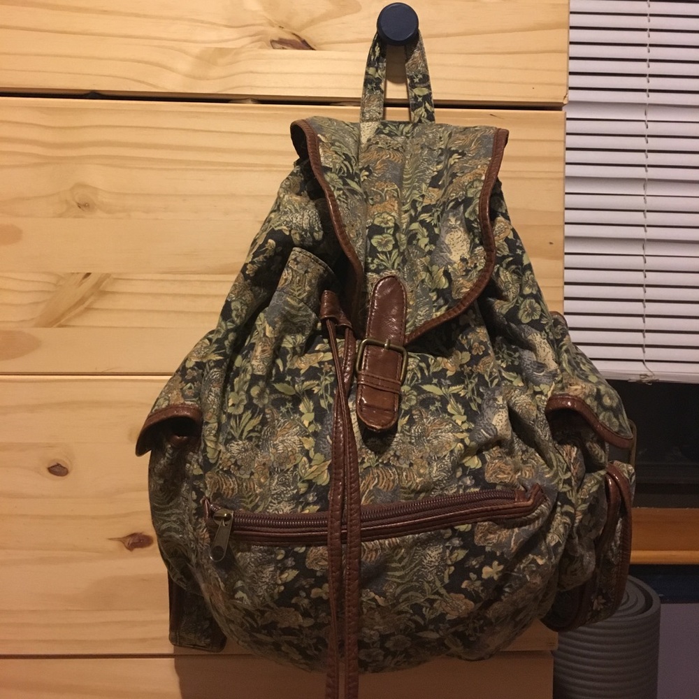 Urban Outfitters Faux Leather Floral Backpack
