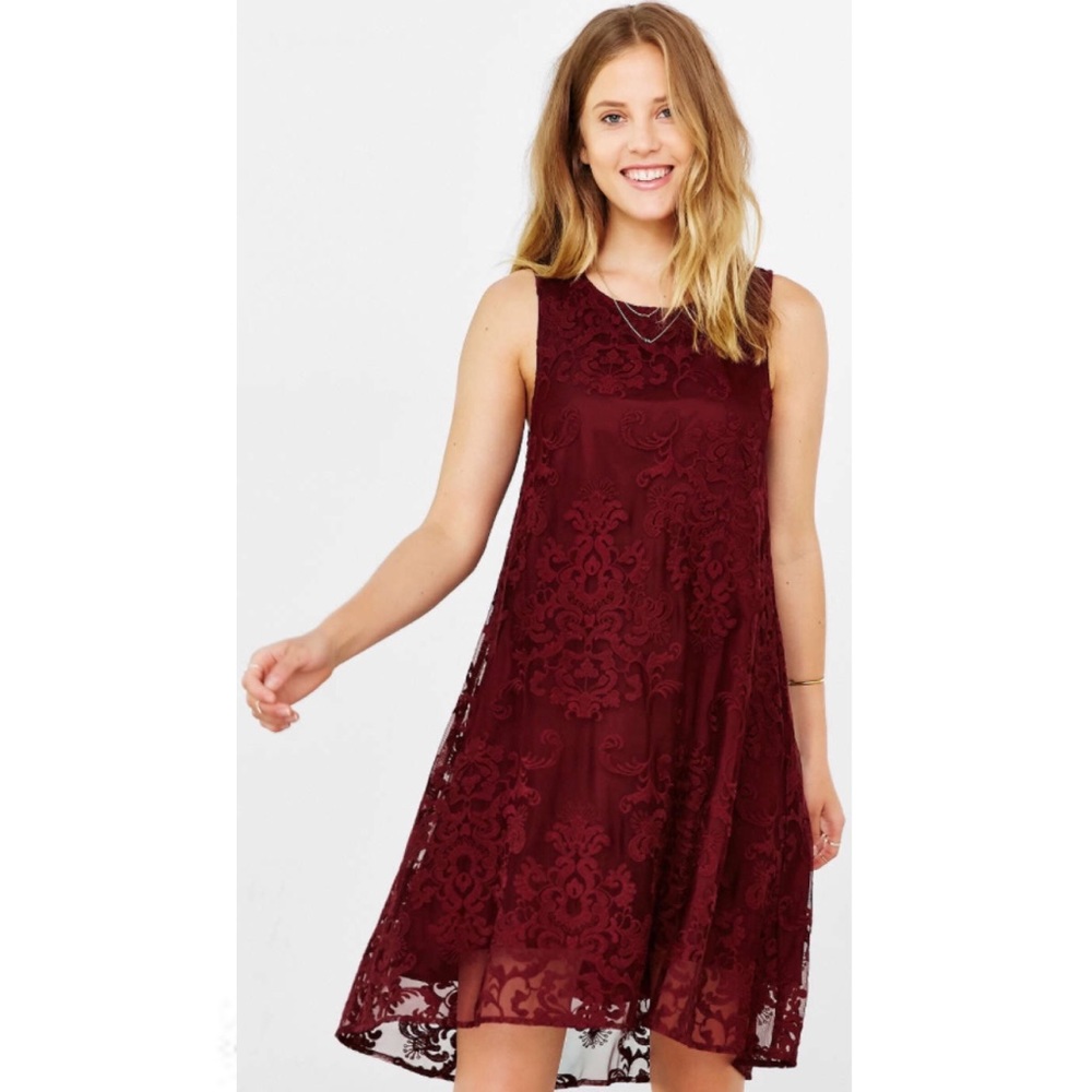 BB Dakota oxblood lace dress