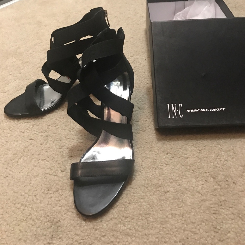 Strappy black sandals