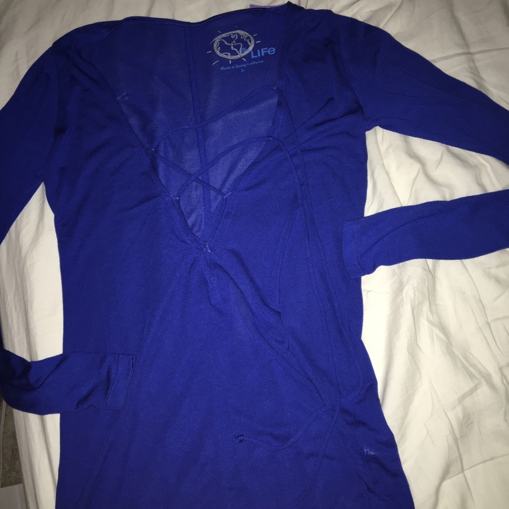 Planet Blue Life Lace-Up Material Girl Top Shirt S - Picture 2 of 4
