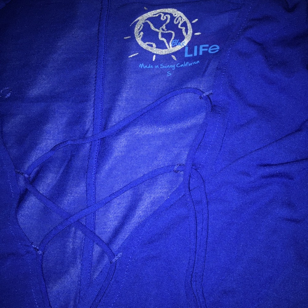Planet Blue Life Lace-Up Material Girl Top Shirt S - Picture 3 of 4
