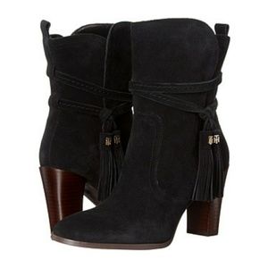 Tommy Hilfiger black suede ankle boots