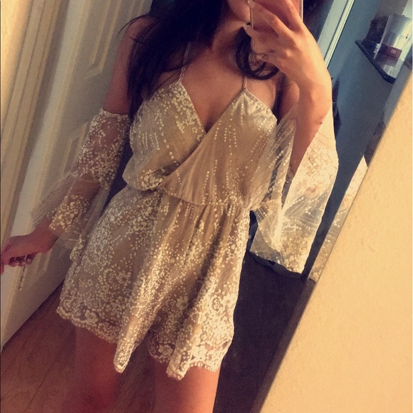 Shimmer Please Romper Bronze - Picture 5 of 6