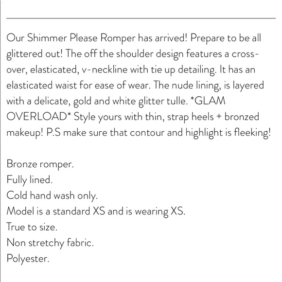 Shimmer Please Romper Bronze - Picture 6 of 6