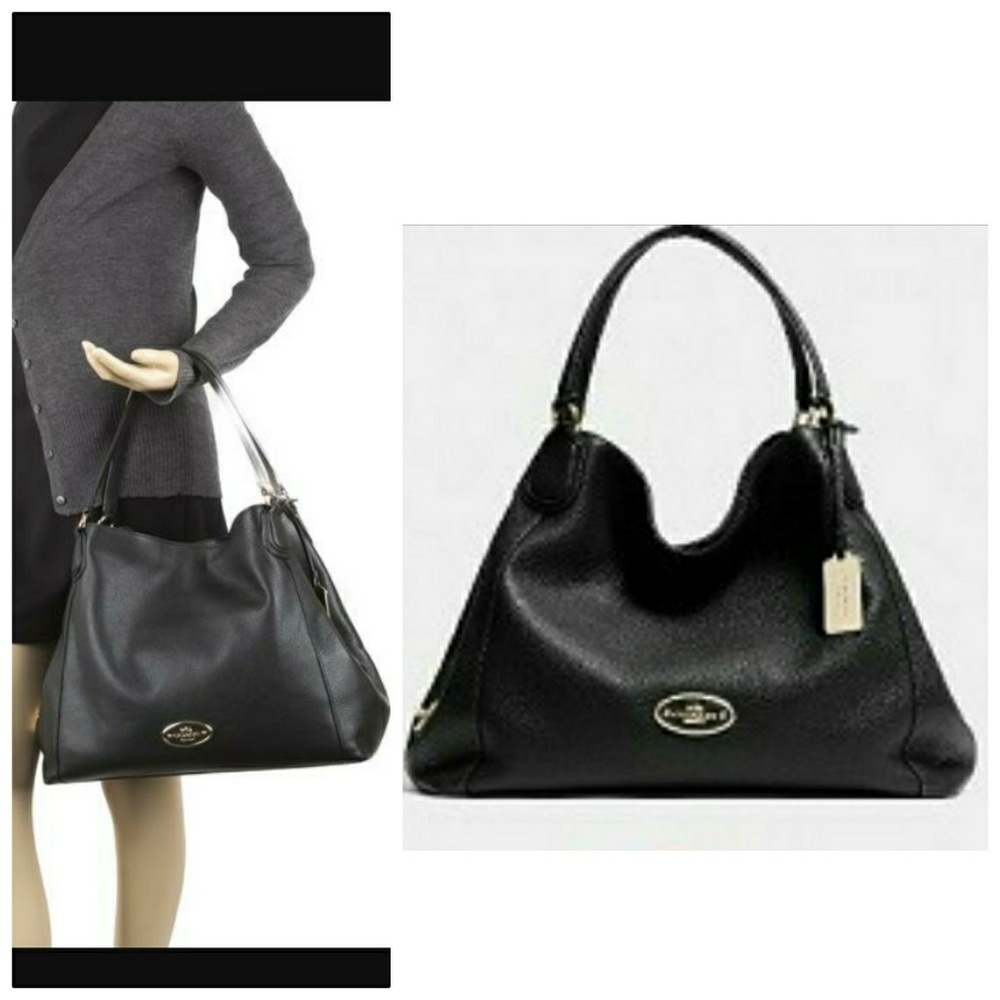 STUNNING REFINED PEBBLE LEATHER EDIE BAG