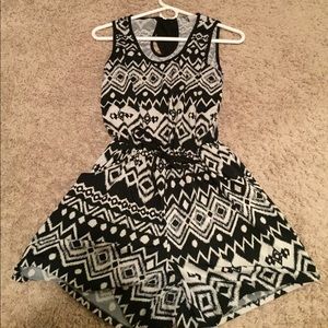 Black and white Aztec romper