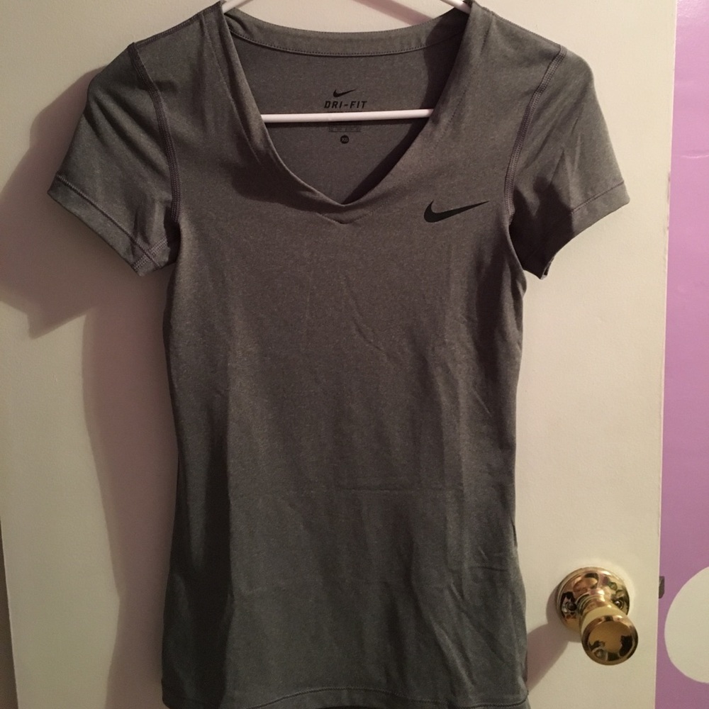 Gray dri-fit Nike V neck